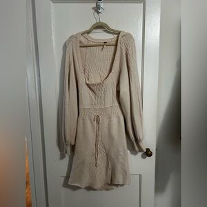 Free People Cream Knit Dress